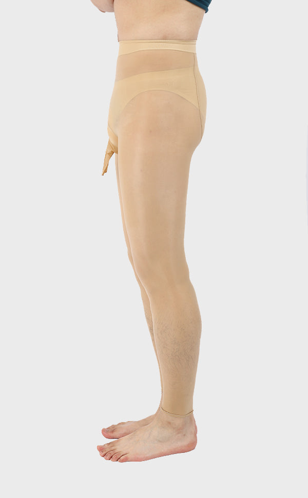 Men’s Glossy Footless Pantyhose with Sheath Open Men’s Glossy Footless Pantyhose with Sheath Open