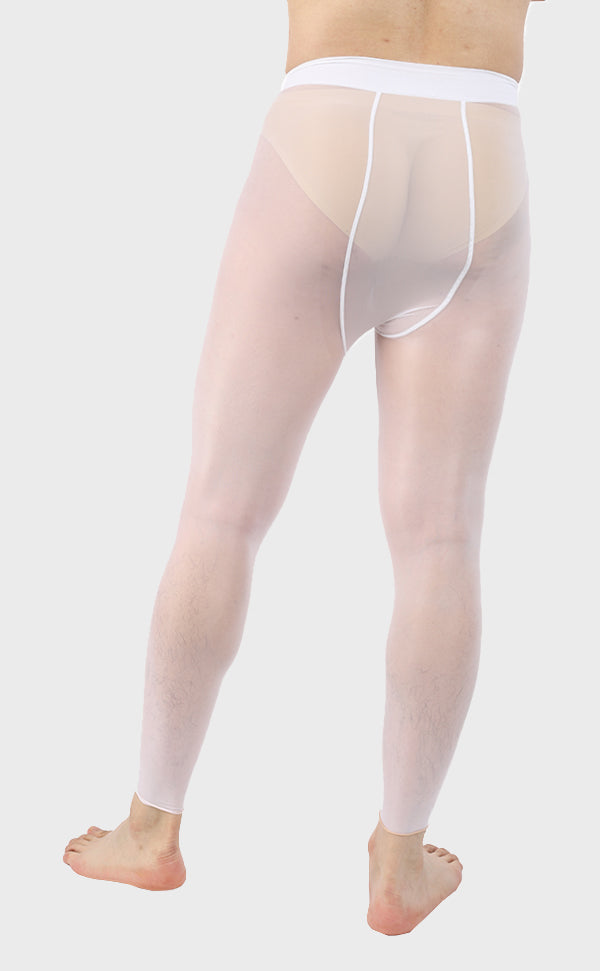 Men’s Glossy Footless Pantyhose with Sheath Open Men’s Glossy Footless Pantyhose with Sheath Open