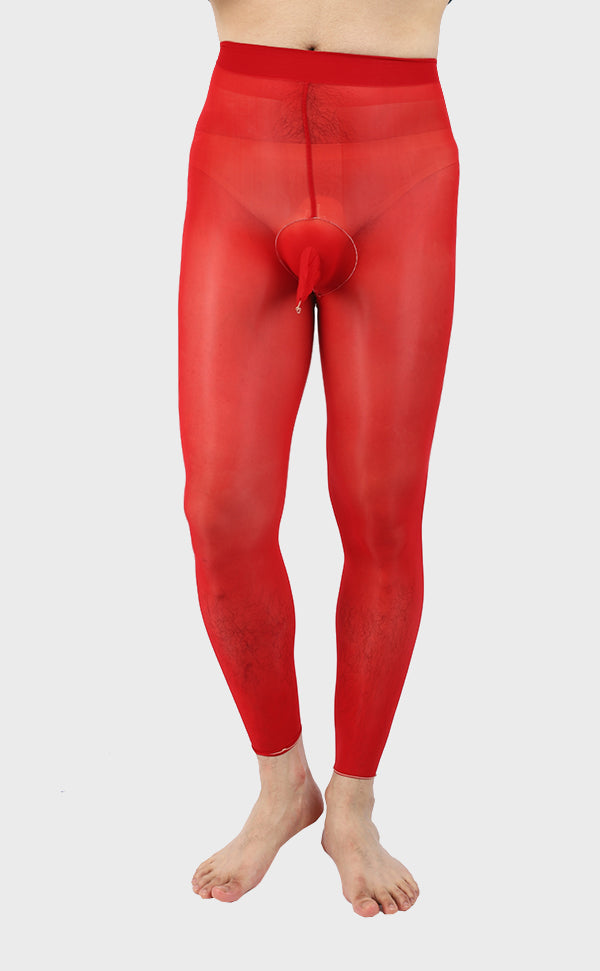 Men’s Glossy Footless Pantyhose with Sheath Open Men’s Glossy Footless Pantyhose with Sheath Open