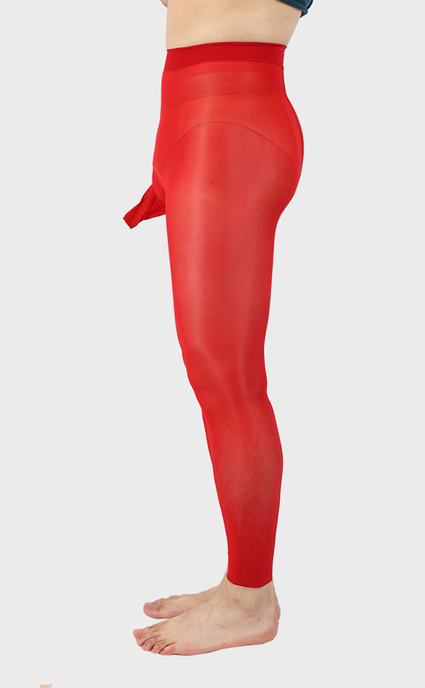 Men’s Glossy Footless Pantyhose with Sheath Open Men’s Glossy Footless Pantyhose with Sheath Open