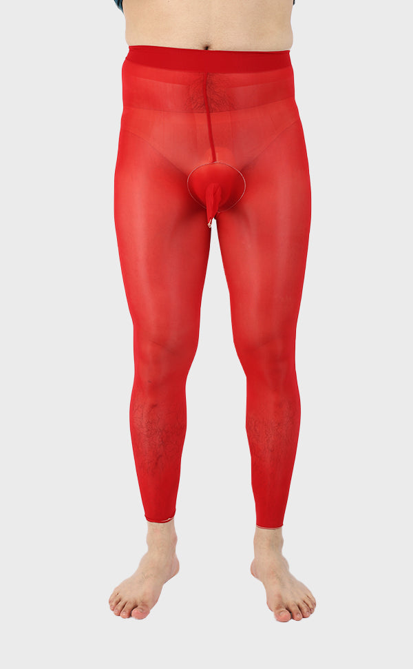 Men’s Glossy Footless Pantyhose with Sheath Closed Men’s Glossy Footless Pantyhose with Sheath Closed