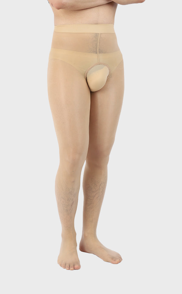 Men's Shiny Crotchless Pantyhose Tights 8D Men's Shiny Crotchless Pantyhose Tights 8D