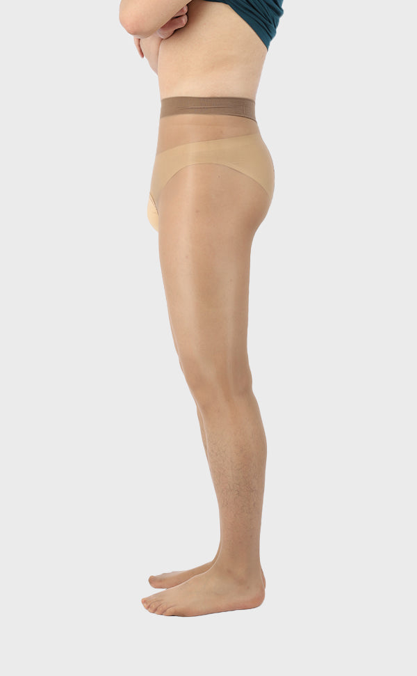 Men's Shiny Crotchless Pantyhose Tights 8D Men's Shiny Crotchless Pantyhose Tights 8D