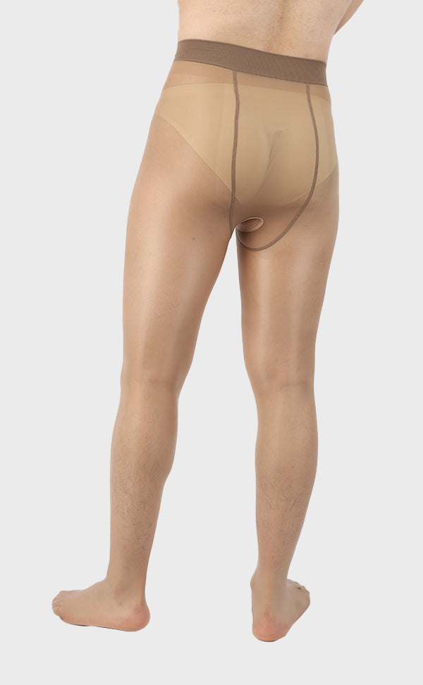 Men's Shiny Crotchless Pantyhose Tights 8D Men's Shiny Crotchless Pantyhose Tights 8D