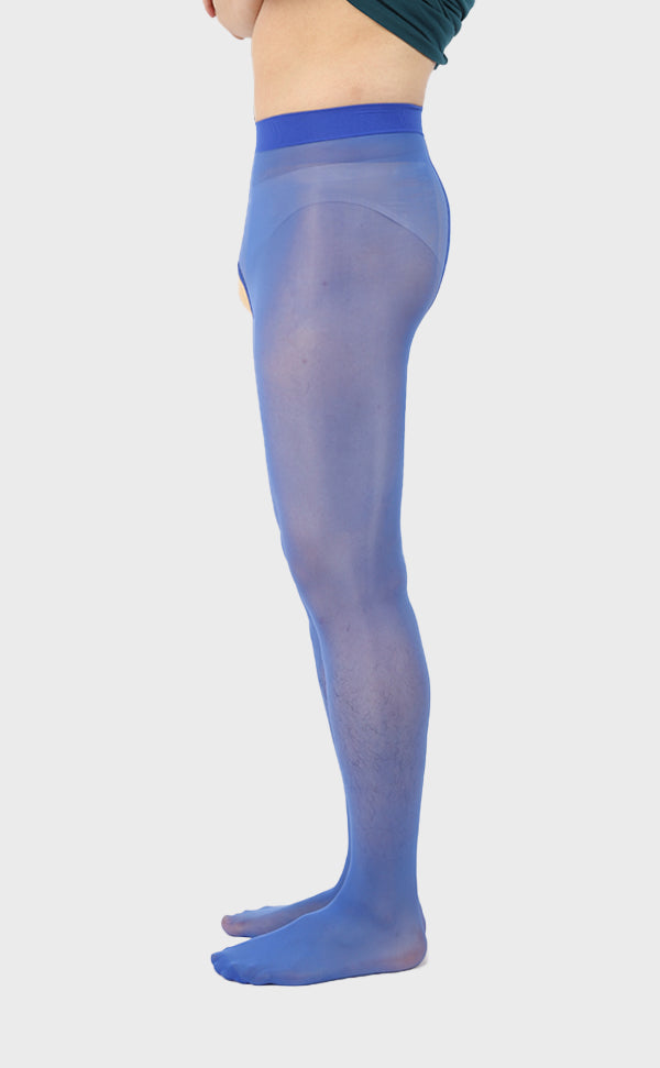 Men's Shiny Crotchless Pantyhose Tights 8D Men's Shiny Crotchless Pantyhose Tights 8D