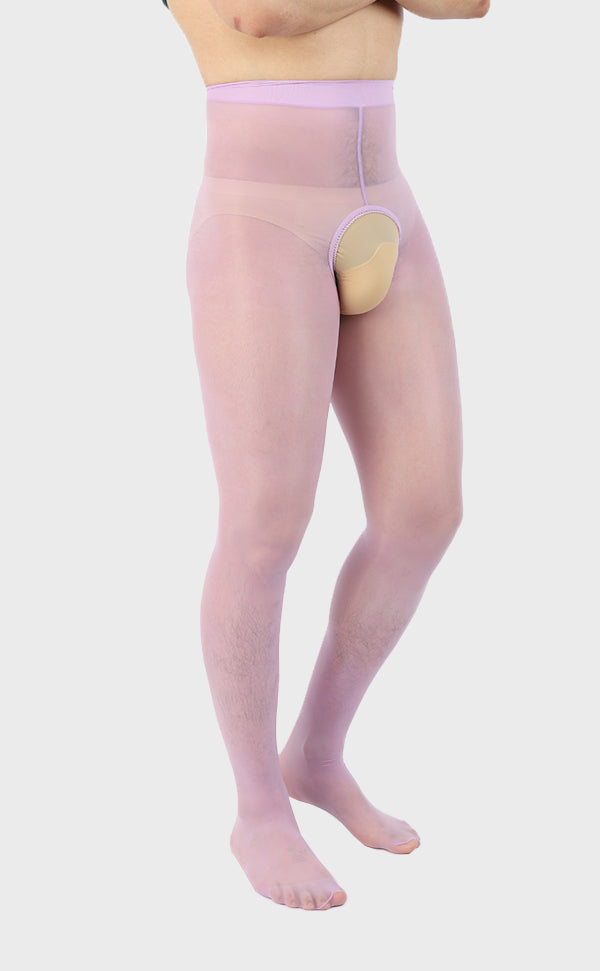 Men's Shiny Crotchless Pantyhose Tights 8D Men's Shiny Crotchless Pantyhose Tights 8D