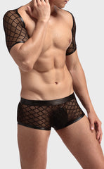 Men's Sexy Fishnet Vest Short Sleeve