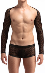 Men's Sexy Long Sleeve Fishnet Vest