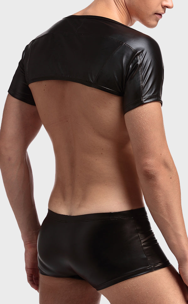 Men's Sexy Faux Leather Top Vest Men's Sexy Faux Leather Top Vest