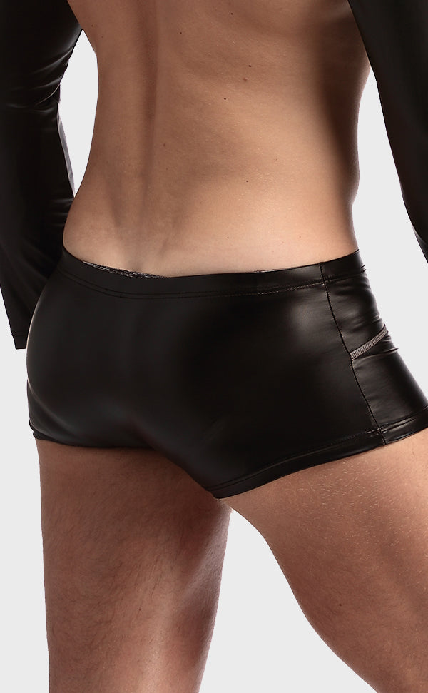 Men's Long Sleeve Faux Leather Top Vest Men's Long Sleeve Faux Leather Top Vest