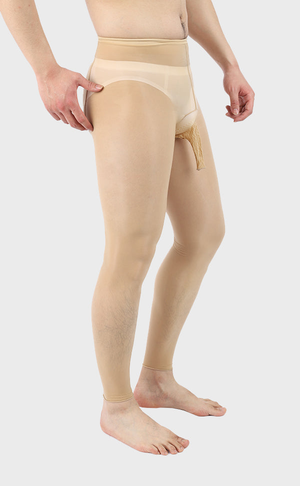 Men's Glossy Nylon Footless Tights Sheath Open Men's Glossy Nylon Footless Tights Sheath Open