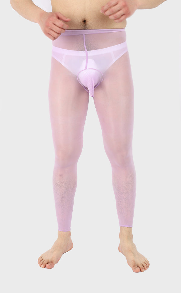 Men's Glossy Nylon Footless Tights Sheath Open Men's Glossy Nylon Footless Tights Sheath Open