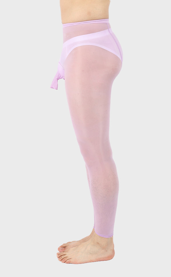 Men's Glossy Nylon Footless Tights Sheath Open Men's Glossy Nylon Footless Tights Sheath Open