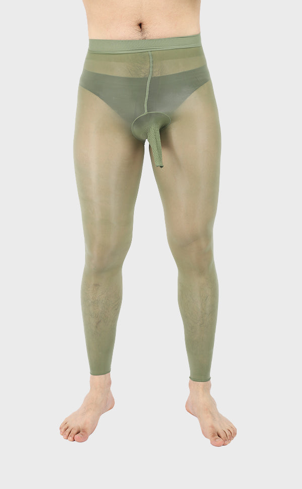 Men's Glossy Nylon Footless Tights Sheath Open Men's Glossy Nylon Footless Tights Sheath Open