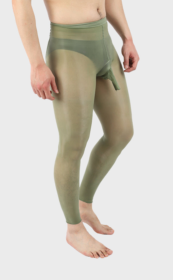 Men's Glossy Nylon Footless Tights Sheath Open Men's Glossy Nylon Footless Tights Sheath Open