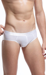 Ice Silk Wide Waistband Sheer Briefs for Men