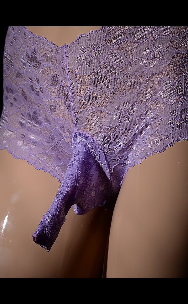 Men’s Soft Lace Sexy Trunks with Sheath Open Men’s Soft Lace Sexy Trunks with Sheath Open