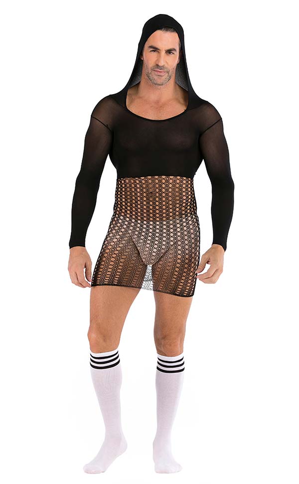 Men’s Hooded Mini Dress with Stocking Men’s Hooded Mini Dress with Stocking