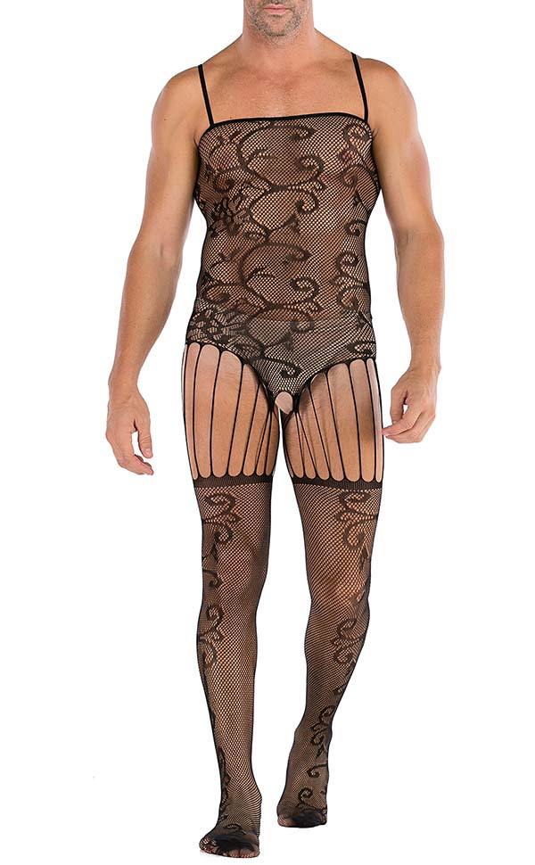 Men’s Fishnet Sling Suspender Bodystocking Open Crotch Men’s Fishnet Sling Suspender Bodystocking Open Crotch