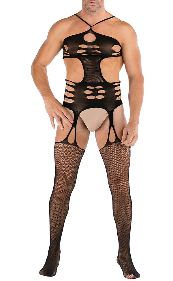 Men's Hollow Out Top Suspender Bodystocking Men's Hollow Out Top Suspender Bodystocking