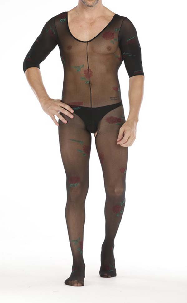 Men’s Sheer Floral Crothless Bodystocking Men’s Sheer Floral Crothless Bodystocking