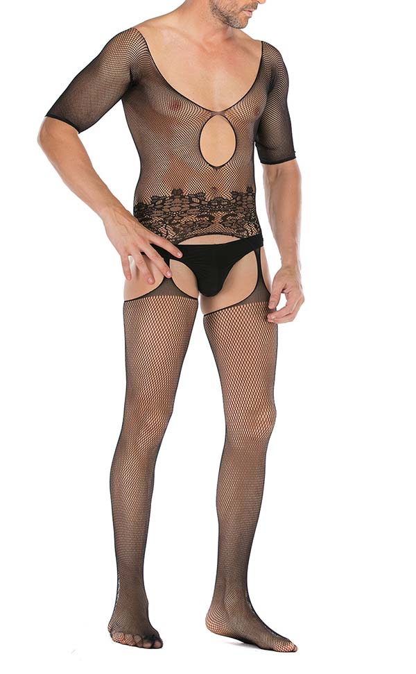 Men's Keyhole Front Suspender Bodystocking Men's Keyhole Front Suspender Bodystocking
