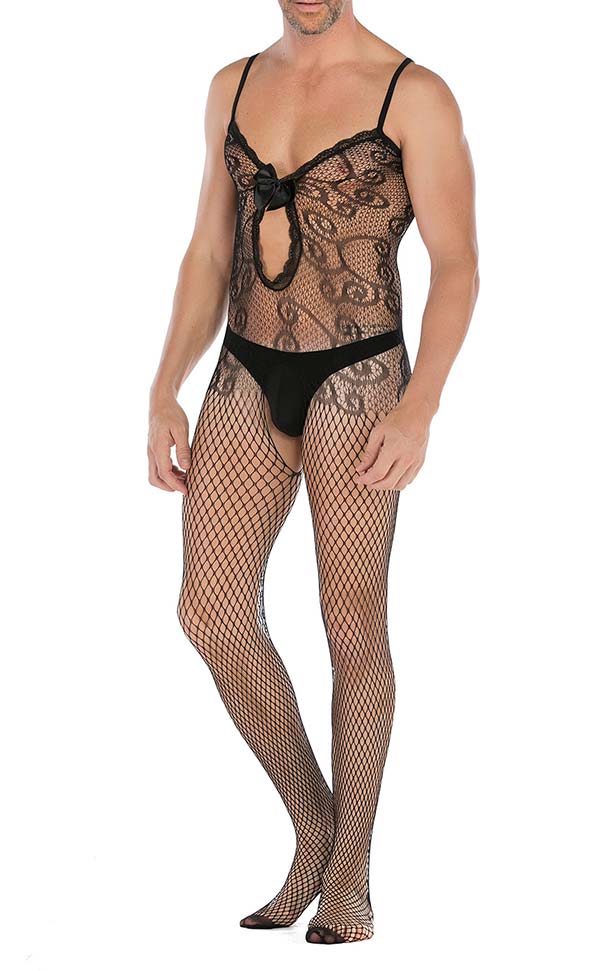 Men's Sling Keyhole Front Crotchless Bodystocking Men's Sling Keyhole Front Crotchless Bodystocking
