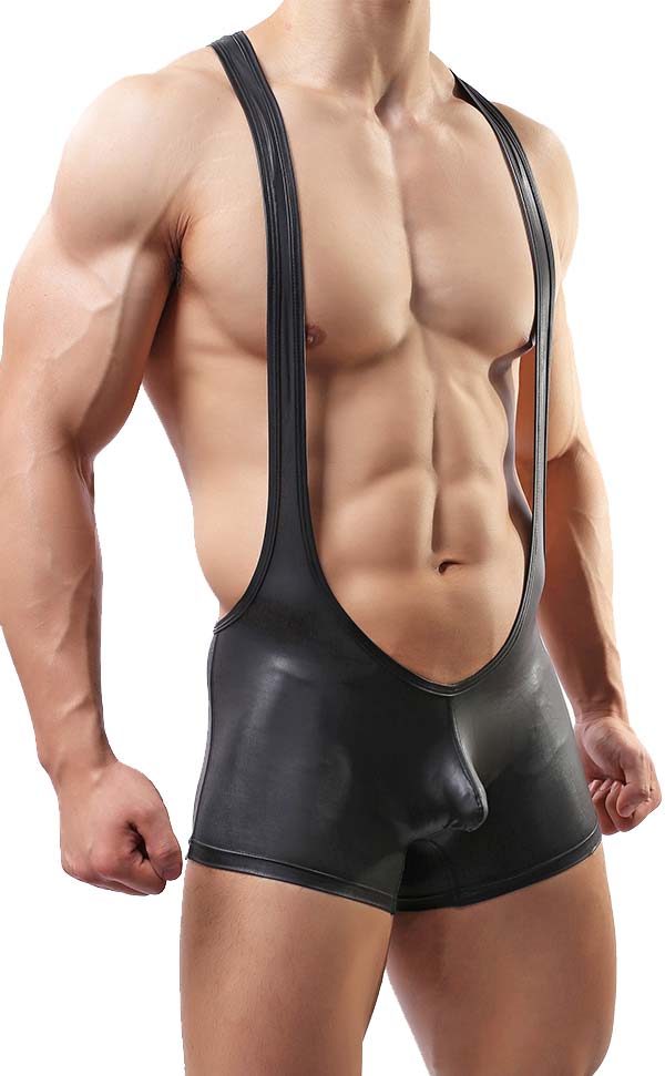 Men's Faux Leather Jockstrap Bodysuit Men's Faux Leather Jockstrap Bodysuit
