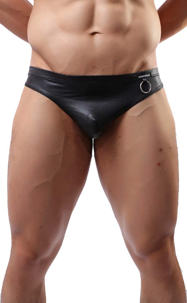 Low Rise Men’s Faux Leather Thongs Low Rise Men’s Faux Leather Thongs