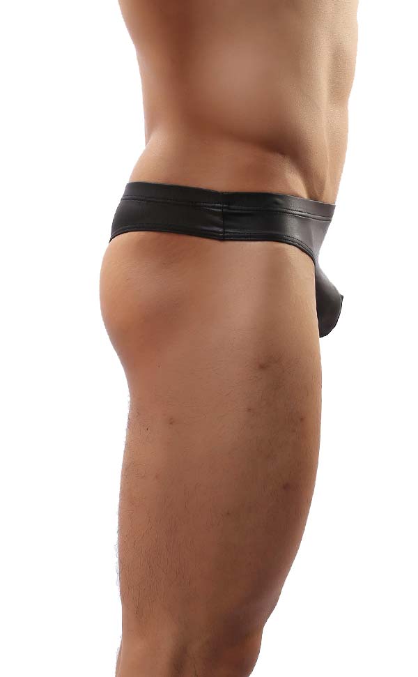 Low Rise Men’s Faux Leather Thongs Low Rise Men’s Faux Leather Thongs
