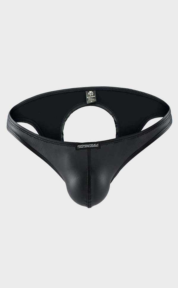 Sexy Men’s Cut-Out Faux Leather Bikini Sexy Men’s Cut-Out Faux Leather Bikini