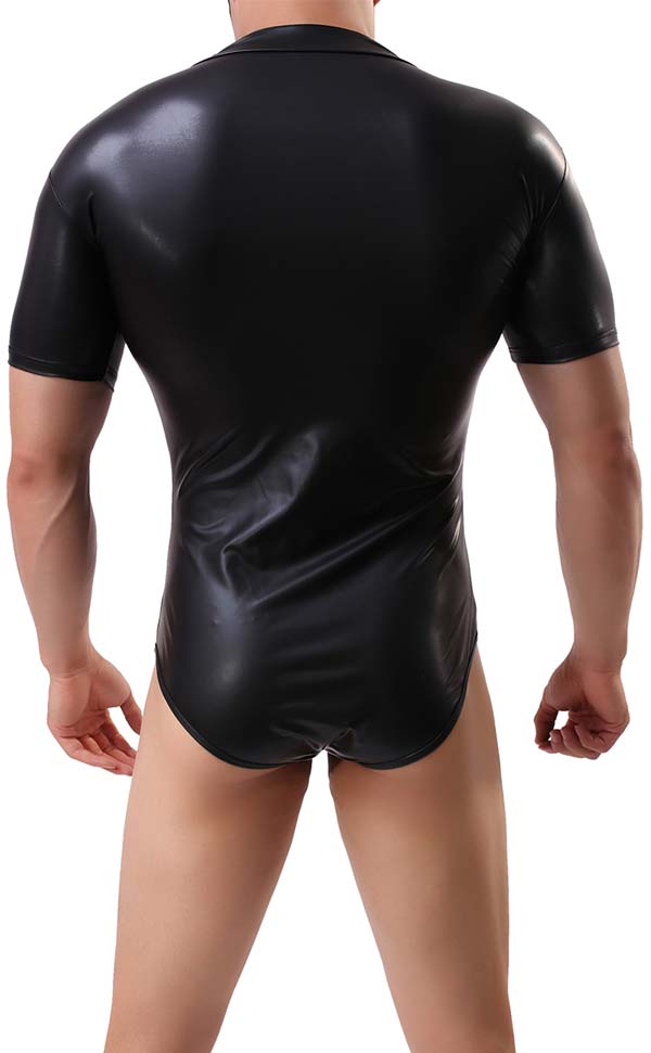 Men's Faux Leather Shaper Bodysuit Men's Faux Leather Shaper Bodysuit