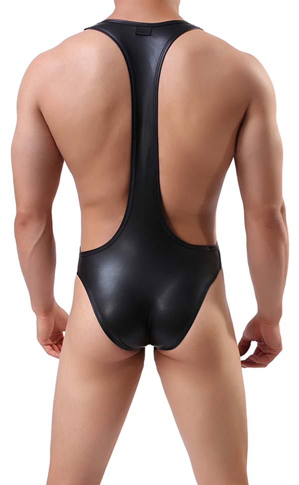 Men's Faux Leather Wrestling Singlet Men's Faux Leather Wrestling Singlet