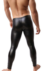 Faux Leather Shaper Pants for Men
