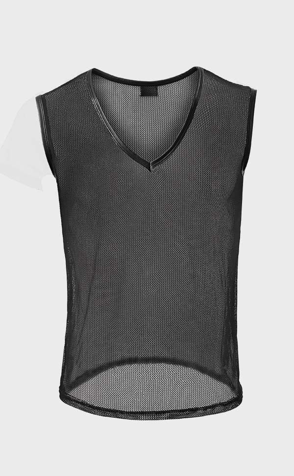 Men's Sheer Mesh Tank Top and Bulge Trunk Men's Sheer Mesh Tank Top and Bulge Trunk