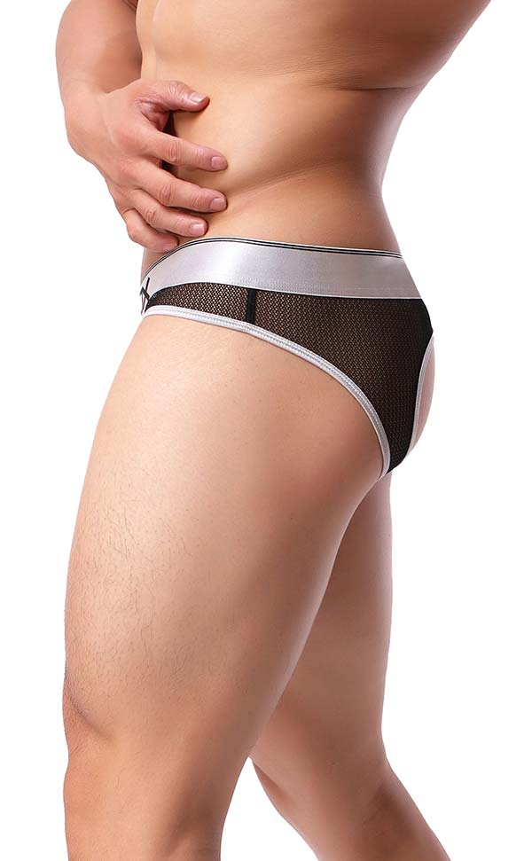 Men's Sex Mesh Wide Waist Cut Out Bikini Men's Sex Mesh Wide Waist Cut Out Bikini