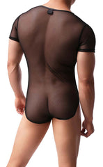 Men’s Mesh Deep V Neck Bodysuit