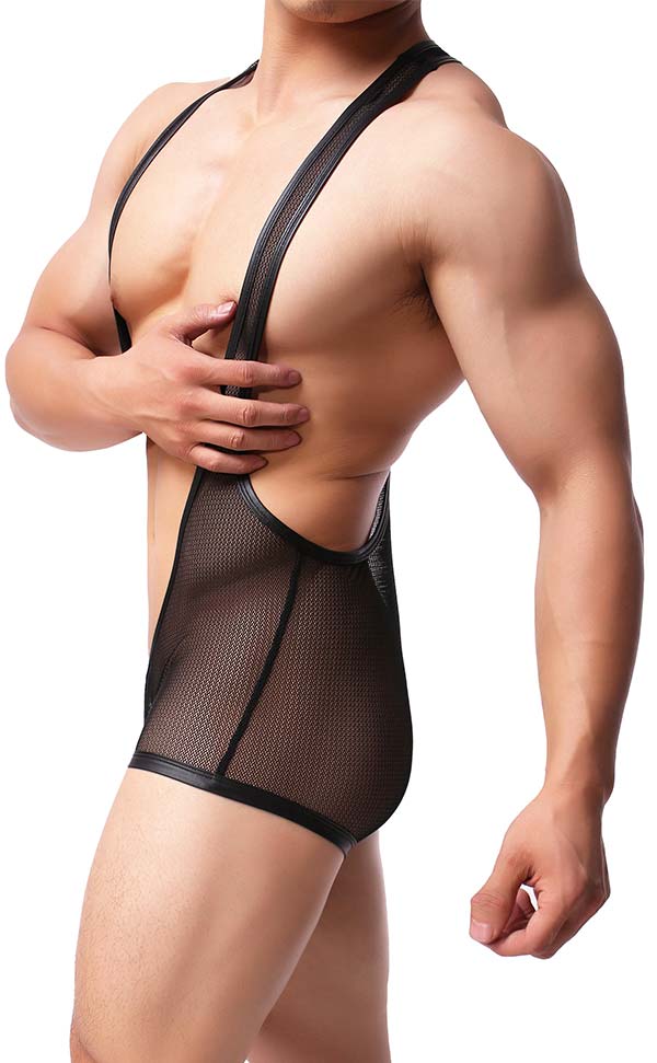 Men's Mesh Boxer Bodysuit Men's Mesh Boxer Bodysuit