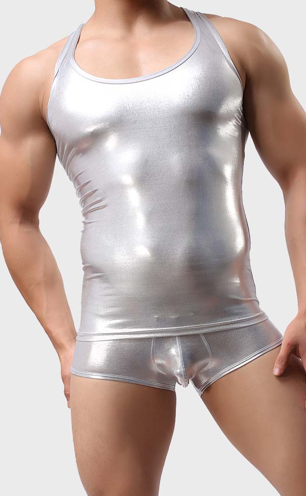 Metallic Shiny Vest Sets for Men Metallic Shiny Vest Sets for Men