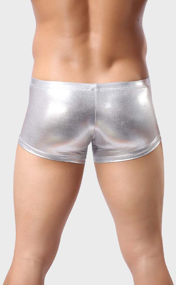 Metal Color Men's Trunks with O Ring Metal Color Men's Trunks with O Ring