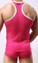 Men's Mesh Stripe Tank Top and Trunk