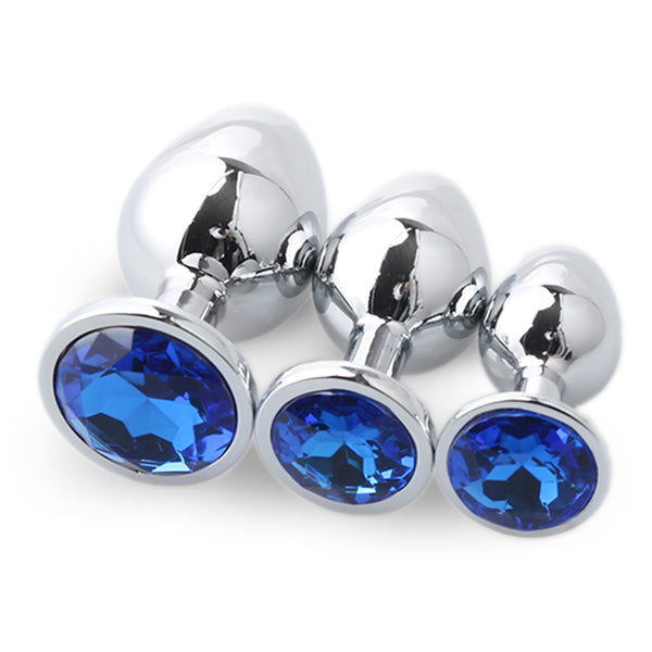 Jeweled Metal Butt Plug for Beginners, 3 Butt Plug Set Jeweled Metal Butt Plug for Beginners, 3 Butt Plug Set