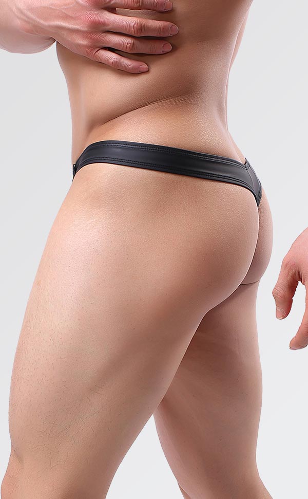 Men's Sexy PU Leather Low Rise Thongs Men's Sexy PU Leather Low Rise Thongs
