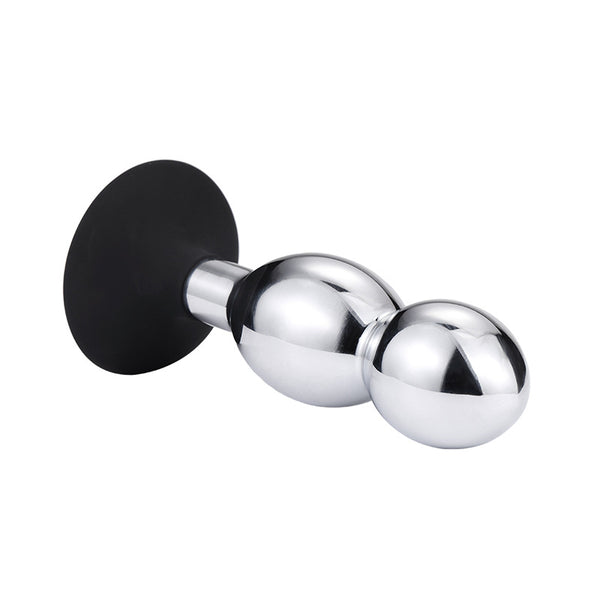 Large-Hourglass Metal Butt Plug with Silicone Cup Base Large-Hourglass Metal Butt Plug with Silicone Cup Base