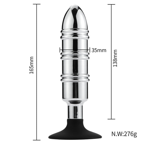 Rocket Metal Butt Plug with Silicone Cup Base Rocket Metal Butt Plug with Silicone Cup Base