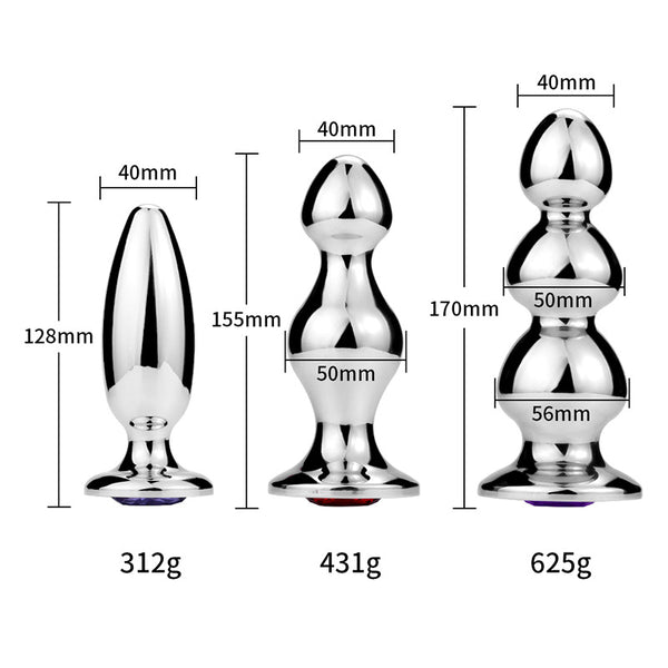 Bullet-shaped Jeweled Metal Butt Plug Bullet-shaped Jeweled Metal Butt Plug
