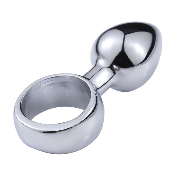 Metal Butt Plug with Finger Loop, 3 Piece Set Metal Butt Plug with Finger Loop, 3 Piece Set