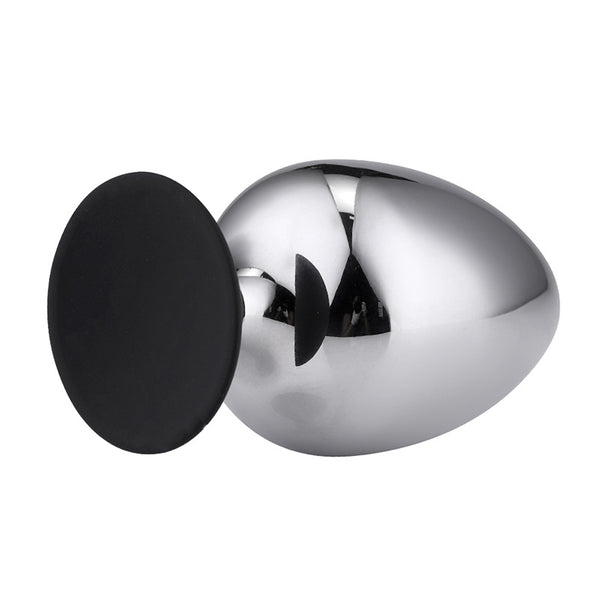 Extra Large Metal Butt Plug with Silicone Base Extra Large Metal Butt Plug with Silicone Base