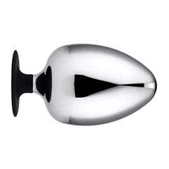 Extra Large Metal Butt Plug with Silicone Base