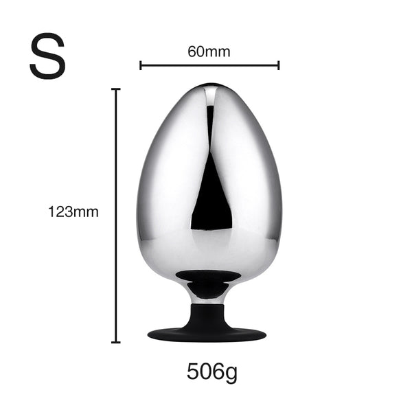 Extra Large Metal Butt Plug with Silicone Base Extra Large Metal Butt Plug with Silicone Base